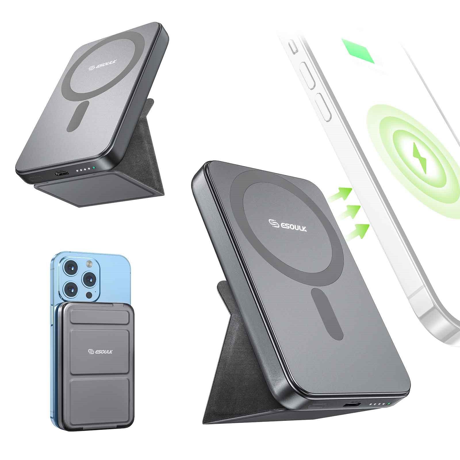Esoulk Foldable Wireless Charger with Power Bank 5000 mAh - Best Cell Phone Parts Distributor in Canada, Parts Source Esoulk Foldable Wireless Charger with Power Bank 5000 mAh - Best Cell Phone Parts Distributor in Canada, Parts Source
